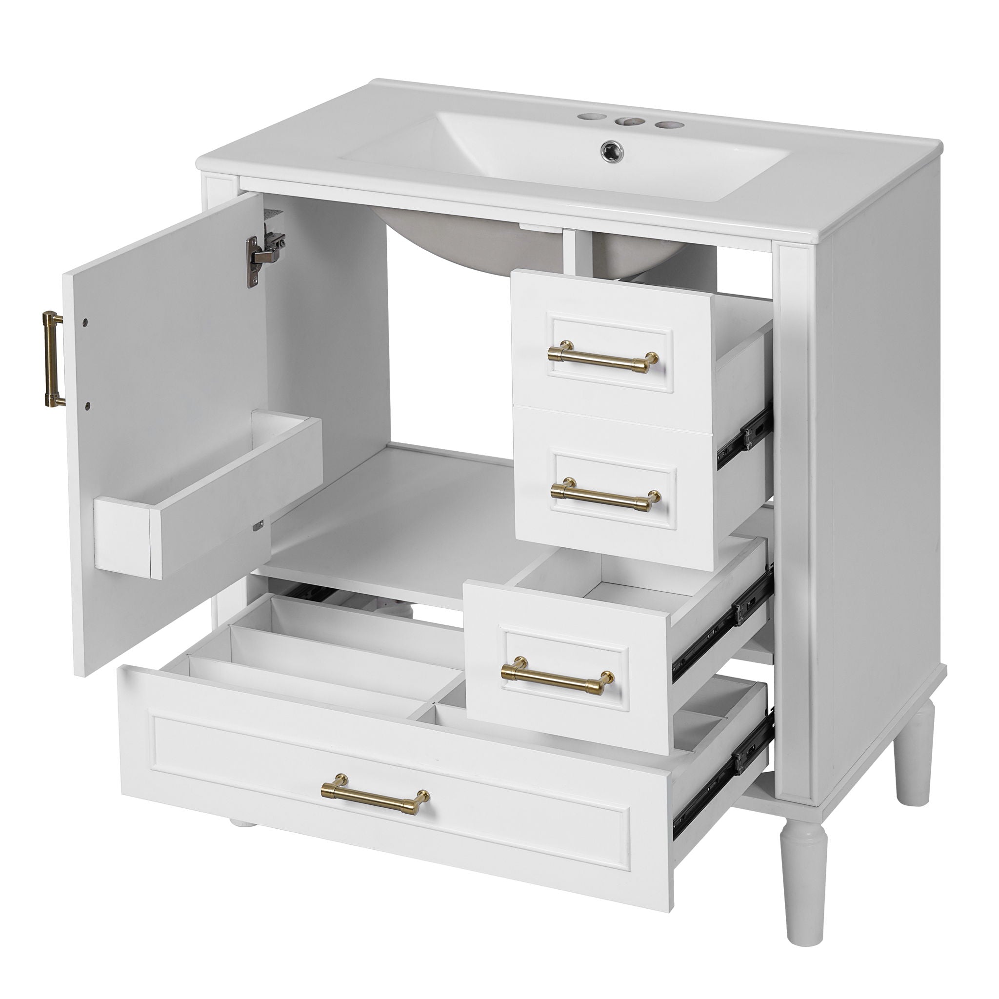 Traditional Bathroom Vanity Set With Soft Close Doors