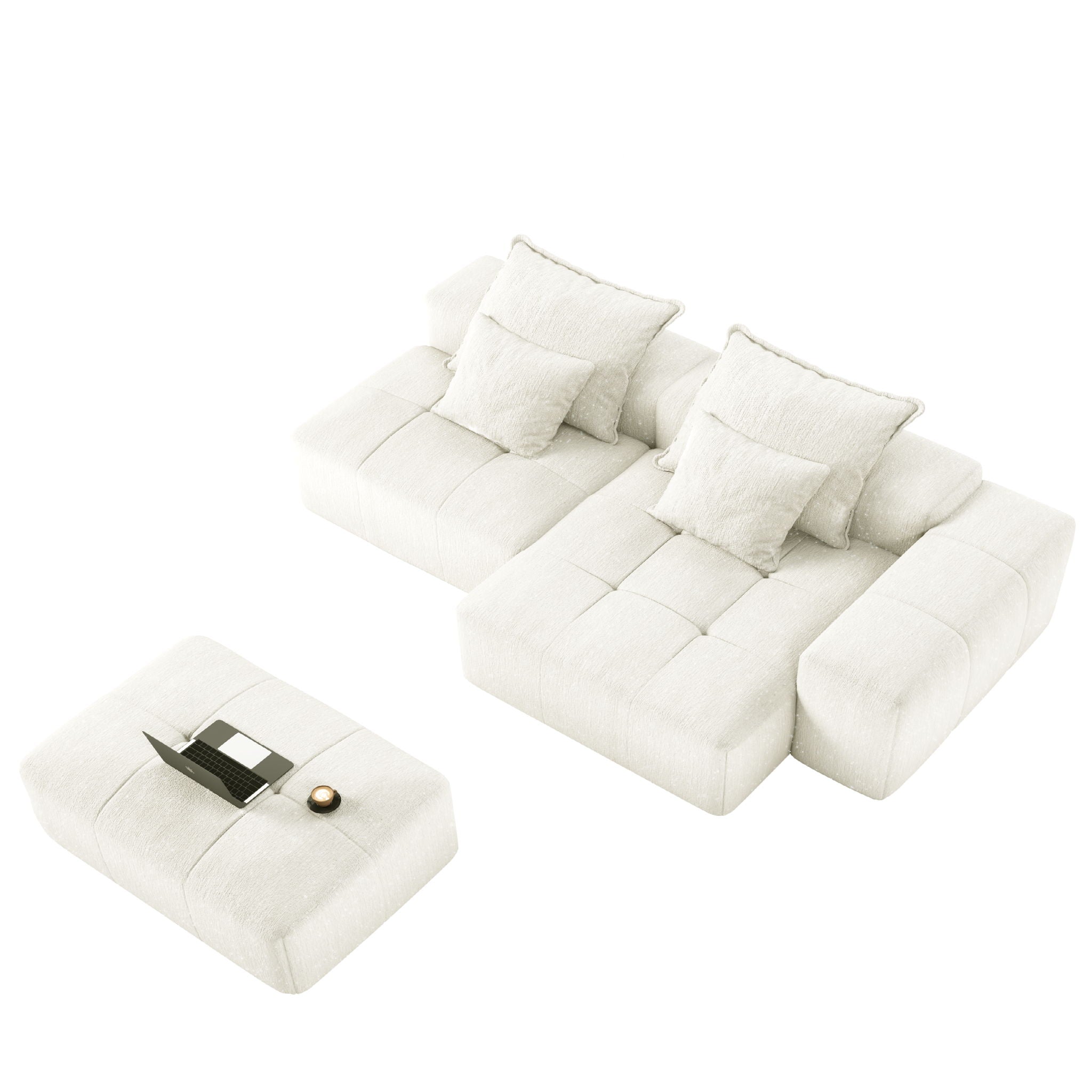 Modern Oversized Diy Combination Modular Sectional Sofa With Pillows