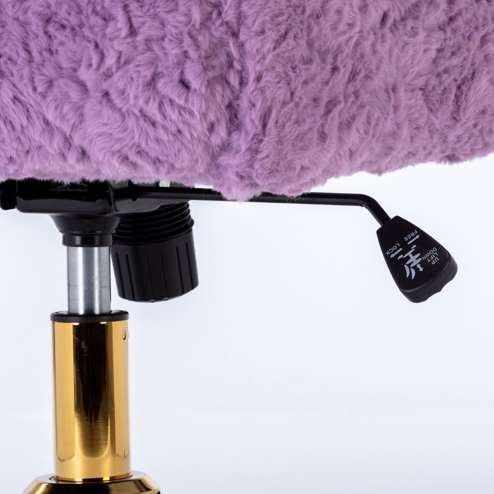 Office Chair, Artificial Rabbit Hair Home Office Chair With Metal Base, Adjustable Desk Chair Swivel Office Chair, Vanity Chair