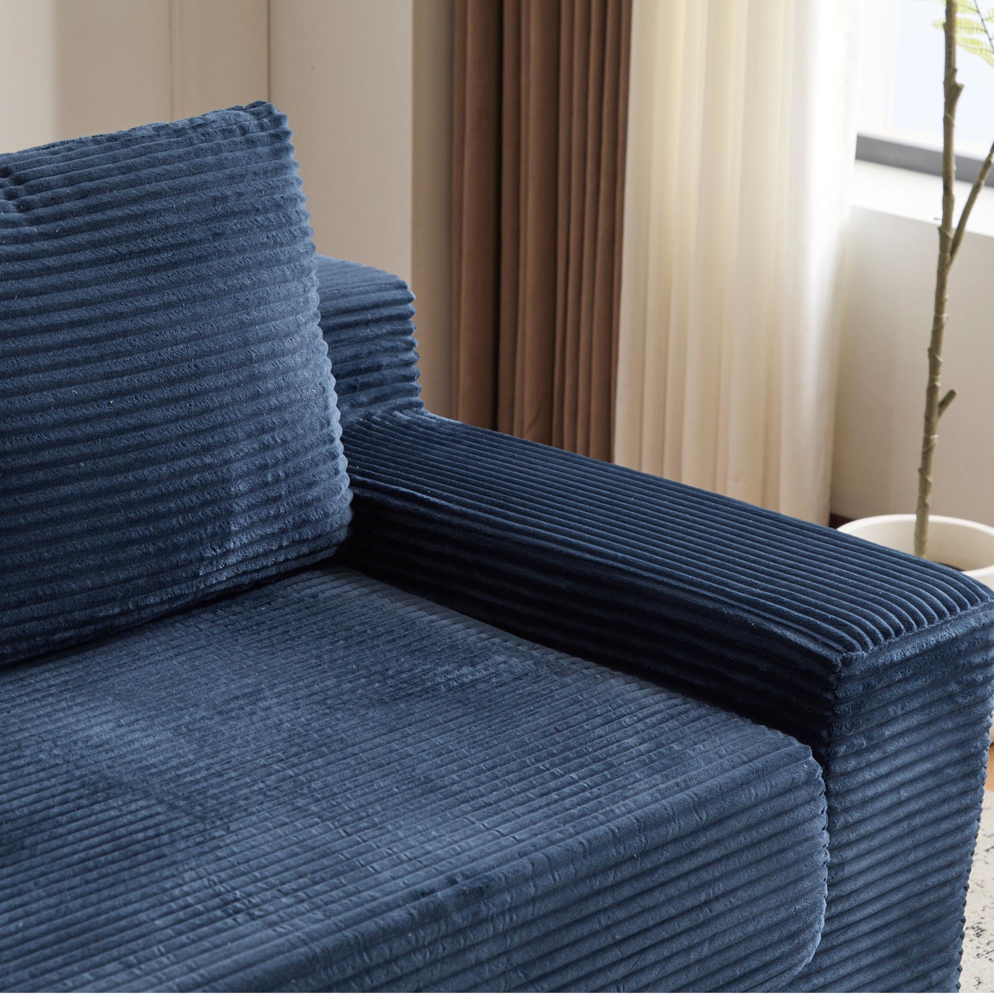 Comfortable Deep Seat Loveseat Sofa Bed, Reversible Cushion With Pillows