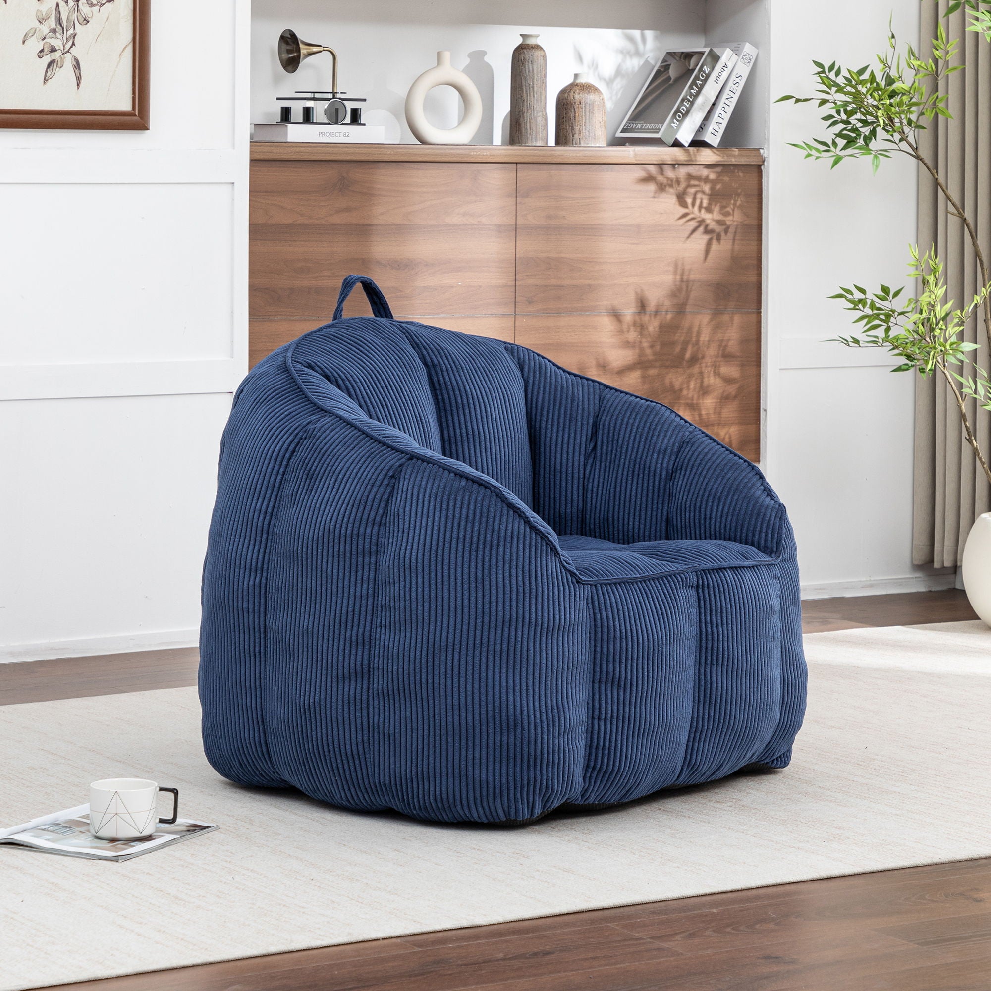 Giant Bean Bag Chair Sofa For Living Room - Dark Blue