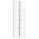 Zahavah 4-shelf Hexagonal Clear Glass Curio Cabinet Black