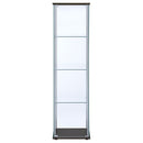 Bellatrix 4-shelf Clear Glass Curio Cabinet Cappuccino