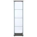 Bellatrix 4-shelf Clear Glass Curio Cabinet Cappuccino