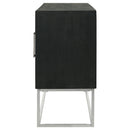 Borman 4-door Wood Accent Cabinet Walnut and Black