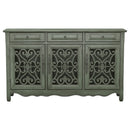 Madeline 3-drawer Scrollwork Accent Cabinet Antique Green
