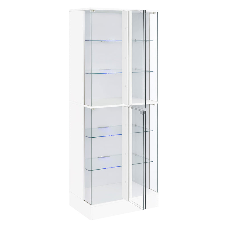 Cabra 4-door LED Curio Display Cabinet Black High Gloss