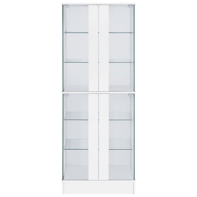 Cabra 4-door LED Curio Display Cabinet Black High Gloss