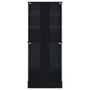 Cabra 4-door LED Curio Display Cabinet Black High Gloss