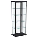 Aero 4-shelf Display Curio Cabinet with LED Lighting Black