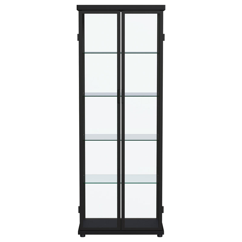 Aero 4-shelf Display Curio Cabinet with LED Lighting Black