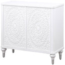 Cardella 2-door Mandala Accent Cabinet Distressed White