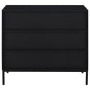 Jess 2-door Arched Fluted Glass Accent Cabinet Black