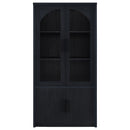 Riva 4-door Tall Accent Display Cabinet LED Lighting Black