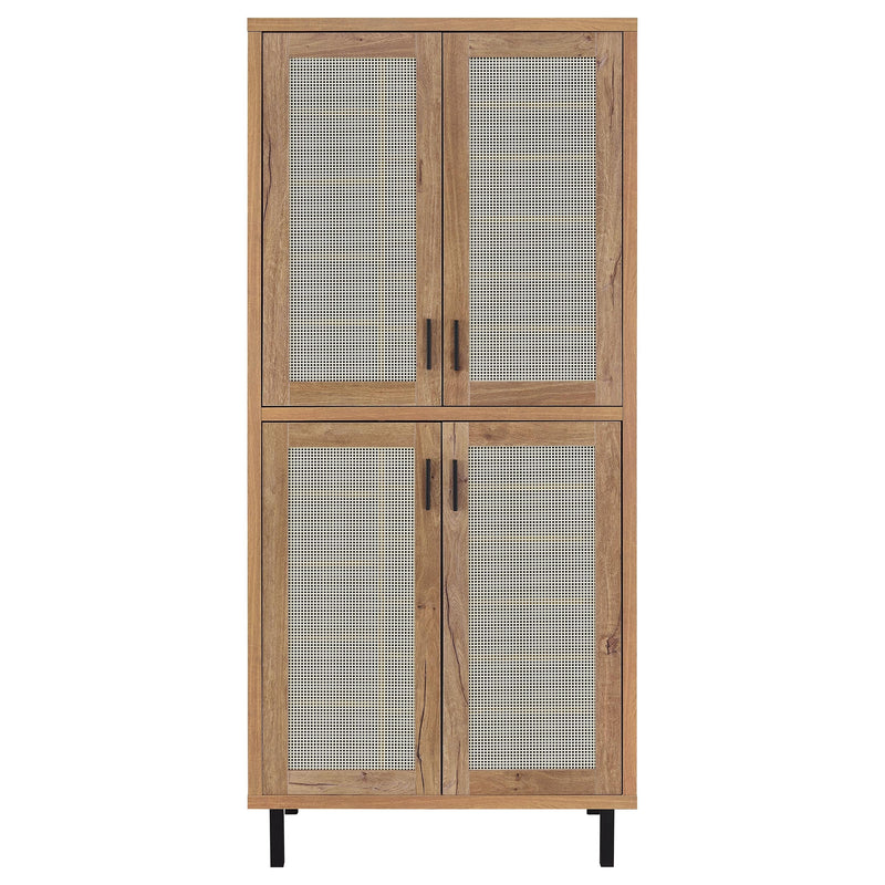 Teller 80-inch 4-door Tall Shoe Storage Cabinet Natural Oak
