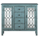 Rue 4-drawer Wood Trellis Accent Storage Cabinet Blue