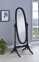 Foyet Wood Adjustable  Length Cheval Mirror Black