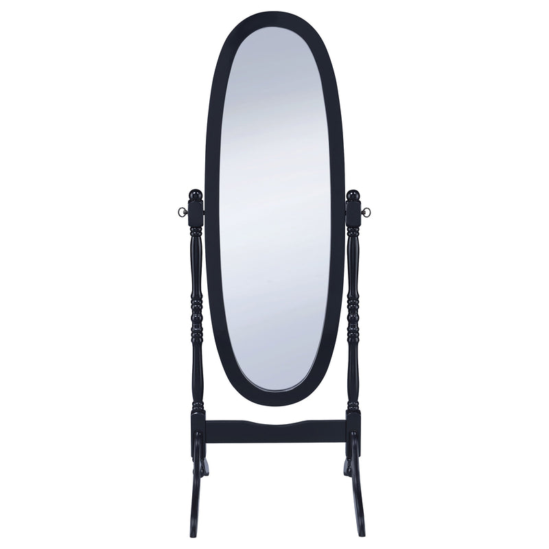 Foyet Wood Adjustable  Length Cheval Mirror Black