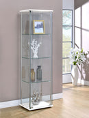 Bellatrix 4-shelf Clear Glass Curio Cabinet Cappuccino