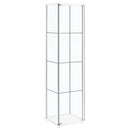 Bellatrix 4-shelf Clear Glass Curio Cabinet Cappuccino