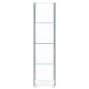 Bellatrix 4-shelf Clear Glass Curio Cabinet Cappuccino
