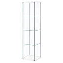 Bellatrix 4-shelf Clear Glass Curio Cabinet Cappuccino