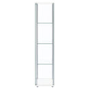 Bellatrix 4-shelf Clear Glass Curio Cabinet Cappuccino