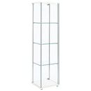 Bellatrix 4-shelf Clear Glass Curio Cabinet Cappuccino