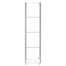 Bellatrix 4-shelf Clear Glass Curio Cabinet Cappuccino