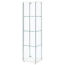 Bellatrix 4-shelf Clear Glass Curio Cabinet Cappuccino