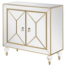 Lupin 2-door Mirrored Storage Accent Cabinet Champagne