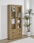 Hawthorne 4-shelf Glass Door Tall Cabinet with Drawers
