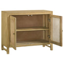 Zamora 3-door Wood Accent Cabinet with Woven Cane Natural