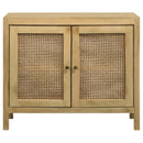 Zamora 3-door Wood Accent Cabinet with Woven Cane Natural