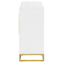 Elsa 2-door Wood Storage Accent Cabinet White and Gold
