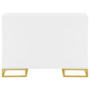Elsa 2-door Wood Storage Accent Cabinet White and Gold