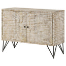 Eileen 2-door Wood Storage Accent Cabinet White Washed