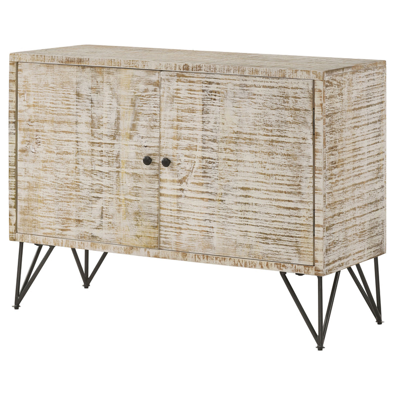 Eileen 2-door Wood Storage Accent Cabinet White Washed