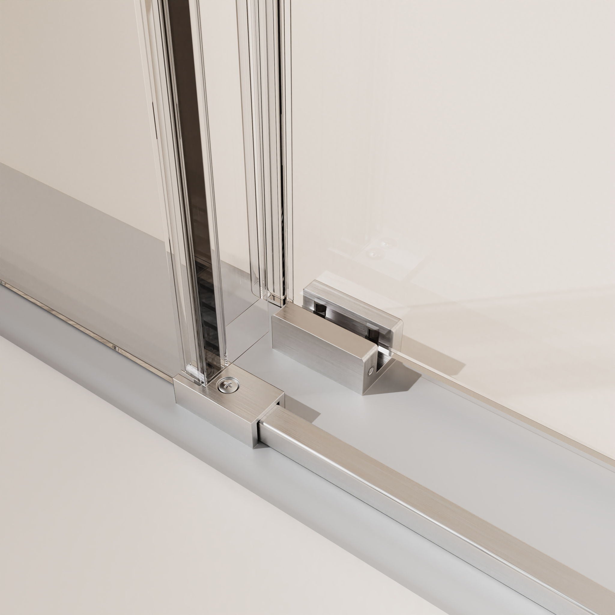 Frameless Single Sliding Soft Close Shower Doors, 5/16" Sgcc Tempered Glass