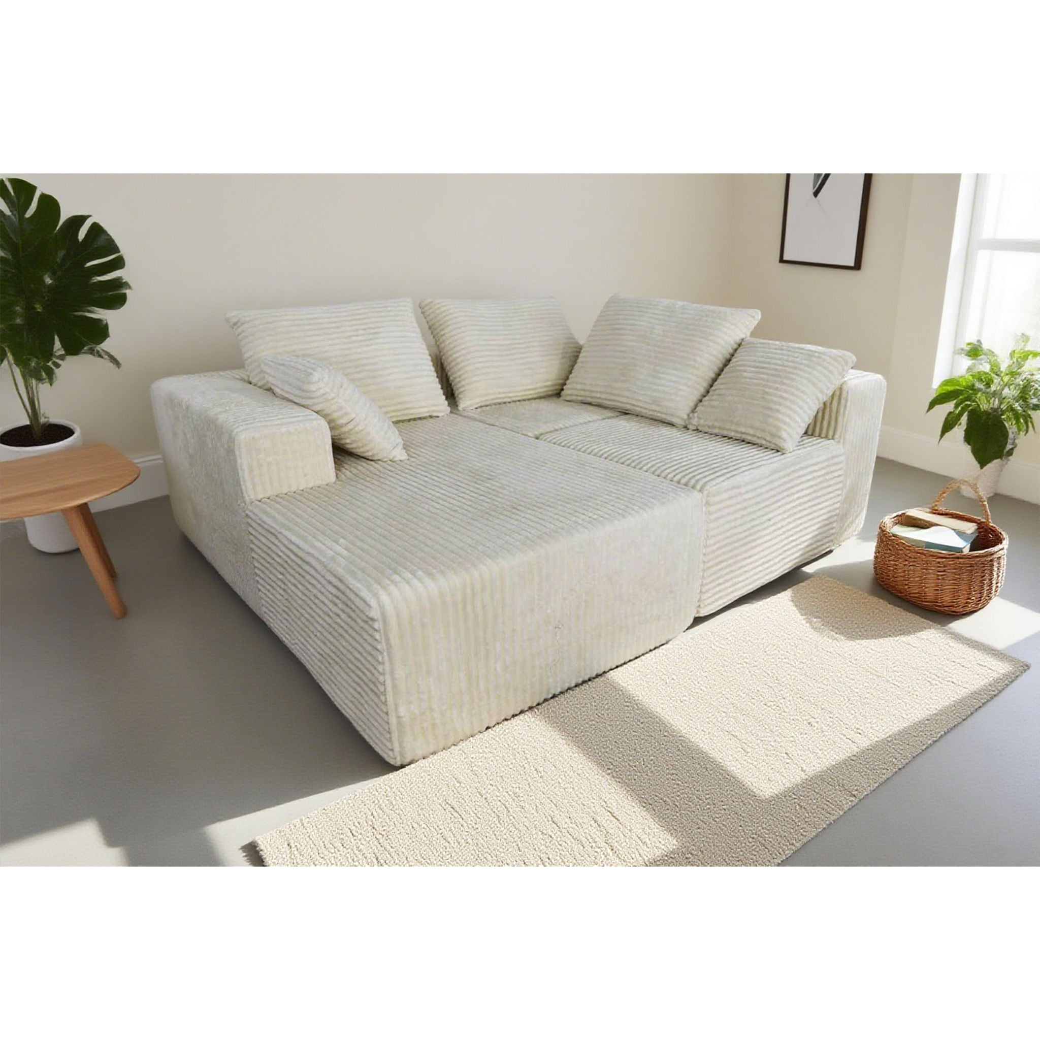 Corner Combination Sofa Sectional Couch With Soft Fabric