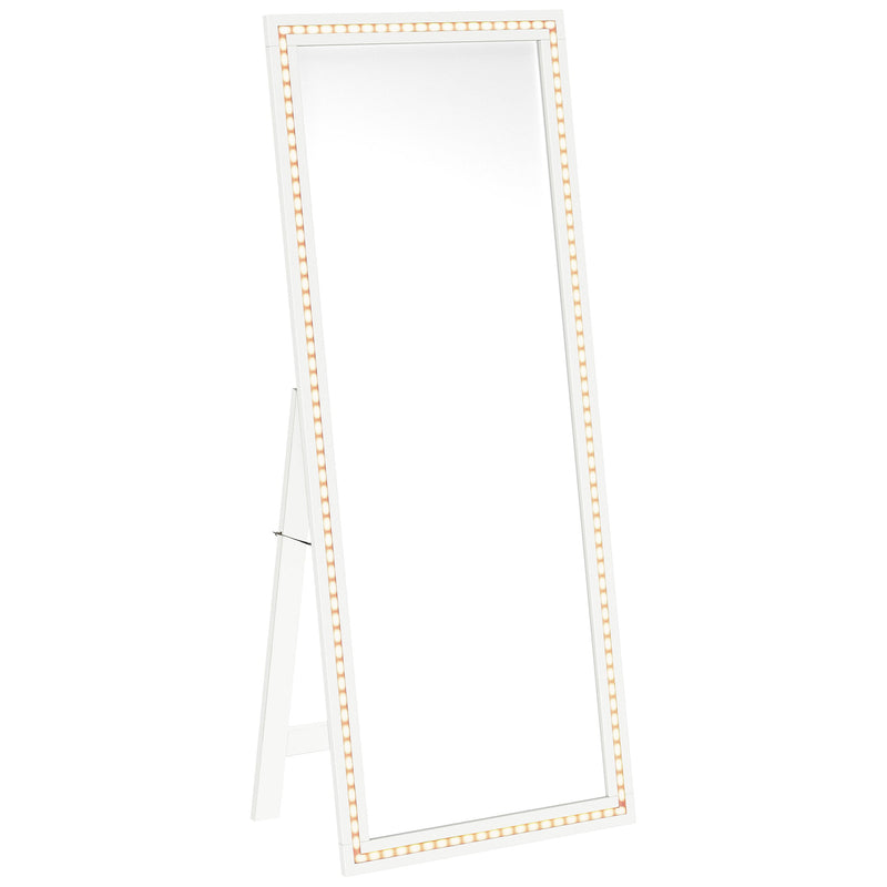 Windrose 28 x 67 Inch Tempered LED Standing Mirror Black