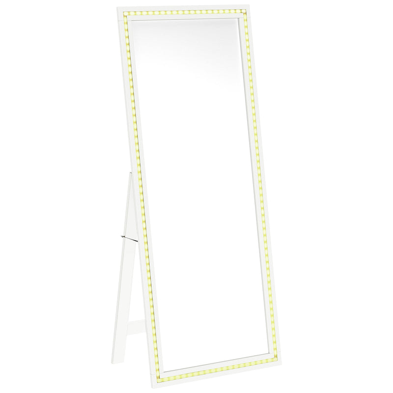 Windrose 28 x 67 Inch Tempered LED Standing Mirror Black