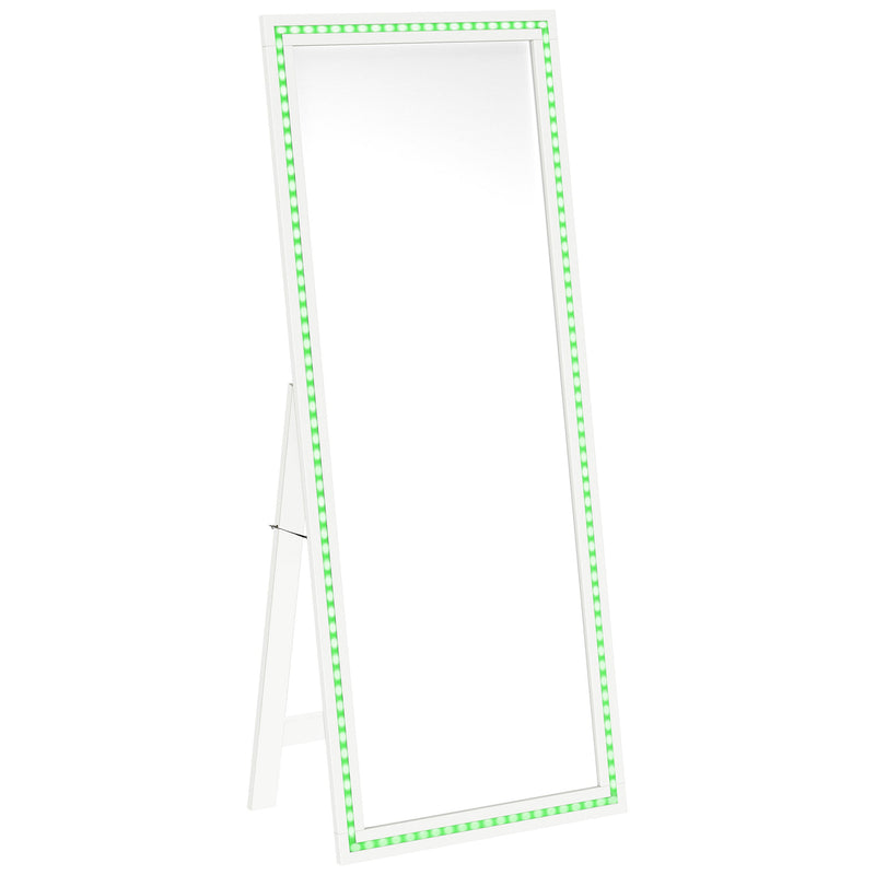 Windrose 28 x 67 Inch Tempered LED Standing Mirror Black