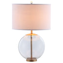 Kenny 27-inch Drum Shade Clear Glass Table Lamp Brass