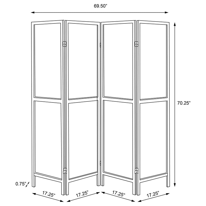 Deepika 4-Panel Room Divider Folding Screen Grey Driftwood