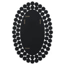 Colleen 31 x 47 Inch Oval Wall Mirror Crystal Flowers Silver