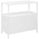 Amherst 3-shelf Radio Weave Cane Metal Accent Cabinet White