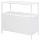 Amherst 3-shelf Radio Weave Cane Metal Accent Cabinet White