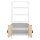 Amherst 3-shelf Radio Weave Cane Metal Accent Cabinet White