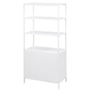 Amherst 3-shelf Radio Weave Cane Metal Accent Cabinet White